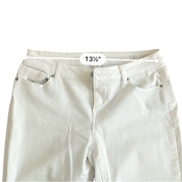 Westport signature fit ankle denim jeans white pockets buttons detail Women 10 P - Picture 4 of 13